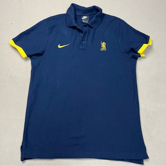 Nike Other - Nike Chelsea FC Polo Shirt Mens Large Blue Yellow Core Matchup Short Sleeve